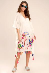 Love Stitch Cloudless Skies Cream Embroidered Cover-up
