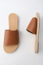 Bella Marie Marnie Chestnut Brown Espadrille Slide Sandal Heels | Lulus