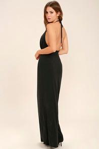Lulus Be Your Hero Charcoal Grey Halter Maxi Dress