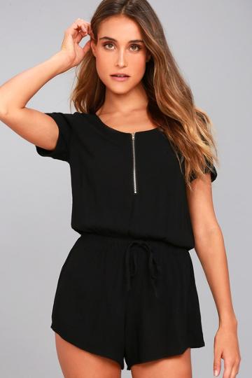 Kudos Black Romper | Lulus