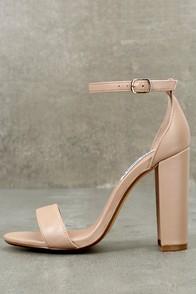 Steve Madden Carrson Blush Nude Leather Ankle Strap Heels