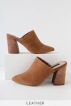 Steven Neva Chestnut Suede Leather Pointed Toe Mules | Lulus