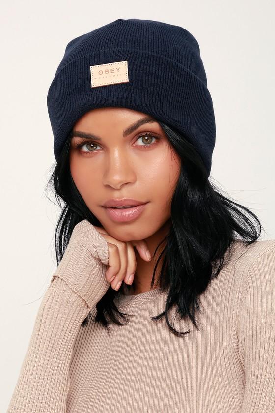 Obey Briean Navy Blue Beanie | Lulus
