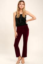 Re:named Living In A Dream Burgundy Velvet Trouser Pants