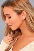 Lulus Simply Stylish Rose Gold Hoop Earrings