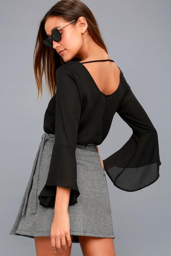 Dante Sheer Black Flounce Sleeve Top | Lulus
