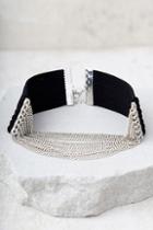 Lulus Winds Of Change Black And Silver Choker Necklace
