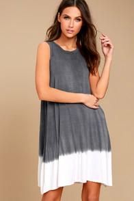 Ppla Davi Slate Blue Dip-dye Shift Dress