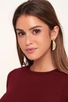 New Moon Brushed Gold Earrings | Lulus