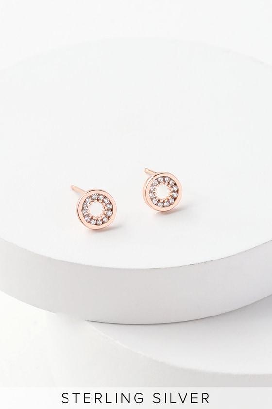 Quite A Sight Rose Gold Rhinestone Earrings | Lulus