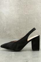 Chase & Chloe | Aislin Black Suede Slingback Pumps | Lulus