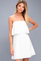 Lulus | All Night White Strapless Dress