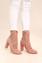 Steve Madden Ennie Rose Suede Cutout Mid-calf Boots