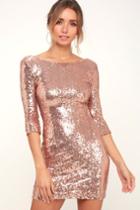 Delightful Ways Rose Gold Sequin Dress | Lulus