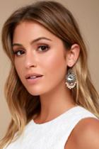 Lulus | Luxe Looks Gold And Silver Rhinestone Earrings