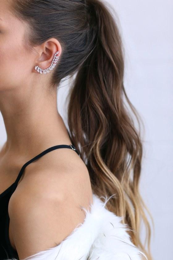 You're The Stun Silver Rhinestone Ear Cuff | Lulus