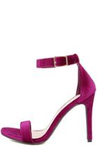 Breckelle's Daniella Wine Purple Velvet Ankle Strap Heels