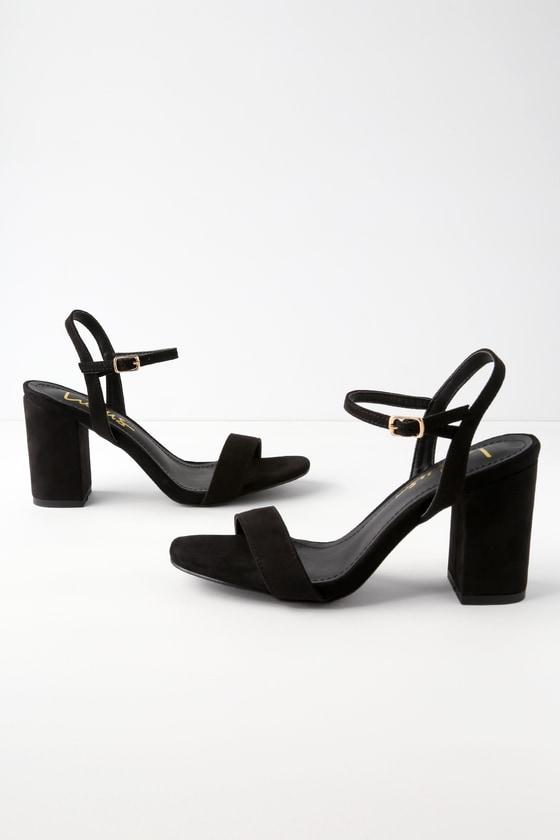 Arya Black Suede High Heel Sandal Heels | Lulus