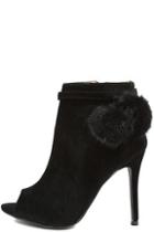 Shoe Republic La Fierce Fashionista Black High Heel Peep Toe Booties