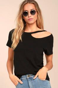 Lulus Flashing Lights Black Tee