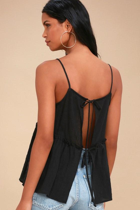 Adonis Black Tie-back Top | Lulus