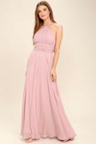 Lulus Dance Of The Elements Mauve Pink Maxi Dress