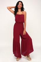 Jack By Bb Dakota Makin Moves Burgundy Wide-leg Jumpsuit | Lulus