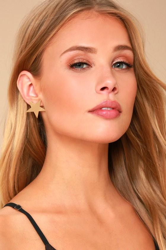 Lulus | Top Of The Class Gold Star Earrings