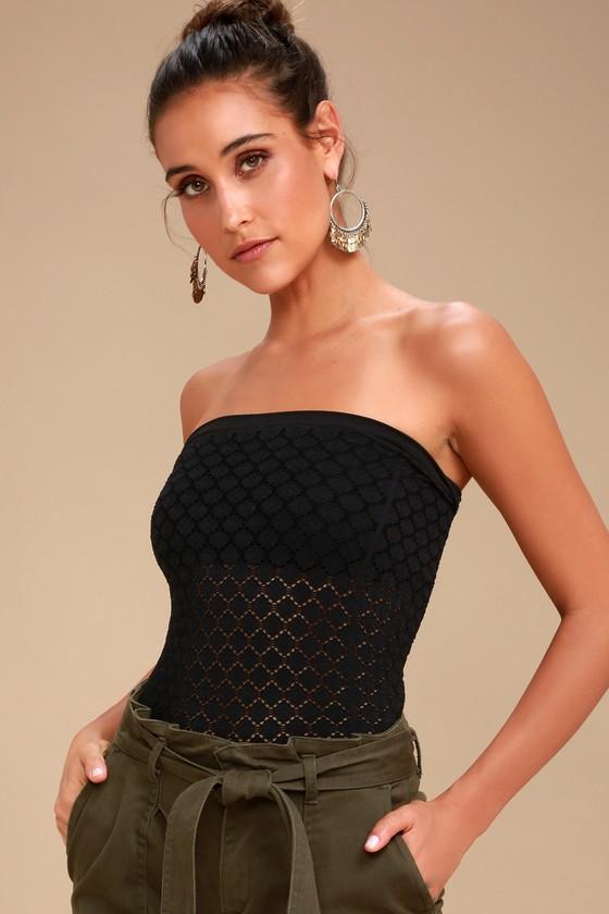 Free People Honey Black Textured Tube Top | Lulus