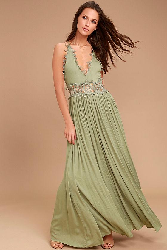 This Is Love Sage Green Lace Maxi Dress | Lulus