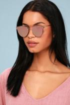 Perverse Mae Rose Gold And Pink Mirrored Sunglasses | Lulus