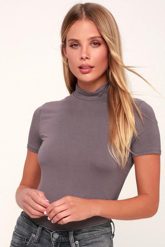 Bedford Dusty Purple Mock Neck Top | Lulus
