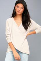 Rd Style | Macalister Light Beige Chenille Wrap Sweater | Size Small | 100% Polyester | Lulus