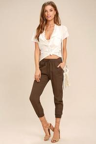 Lulus Widely-popular Khaki Jogger Pants