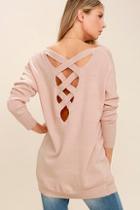 Lulus All Time Best Blush Pink Backless Sweater