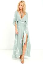 Lulus | Long Live Love Sage Green Tie-dye Maxi Dress | Size X-small | 100% Rayon