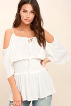 Lulus Playground White Off-the-shoulder Top