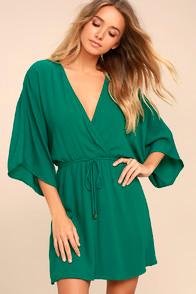 Lulus City Walk Teal Green Dress