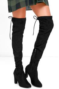 Cape Robbin Stunning Steps Black Suede Over The Knee Boots