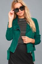 A Calin Self Expression Teal Blue Vegan Suede Moto Jacket | Lulus
