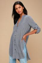 Best I Ever Plaid Black And White Gingham Tunic Top | Lulus