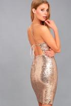 Lulus As Good As It Glitz Gold Sequin Bodycon Dress