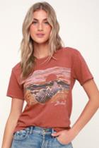 Billabong Be A Tourist Rust Red Graphic Tee | Lulus