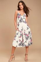 Somedays Lovin' Mary May White Floral Print Midi Jumpsuit