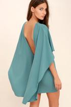 Lulus Best Is Yet To Come Turquoise Blue Backless Dress