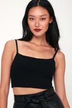 So Fly Black Knit Cropped Tank Top | Lulus