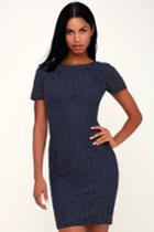 Polished To Perfection Navy Blue Lace Midi Dress | Lulus