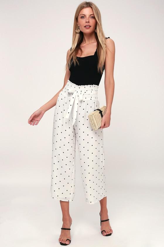 Lost Ink Shayna Black And White Polka Dot Culottes | Lulus