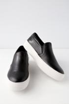 Steve Madden Gills Black Leather Flatform Sneakers | Lulus