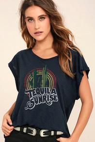 Ppla Tequila Sunrise Navy Blue Tee